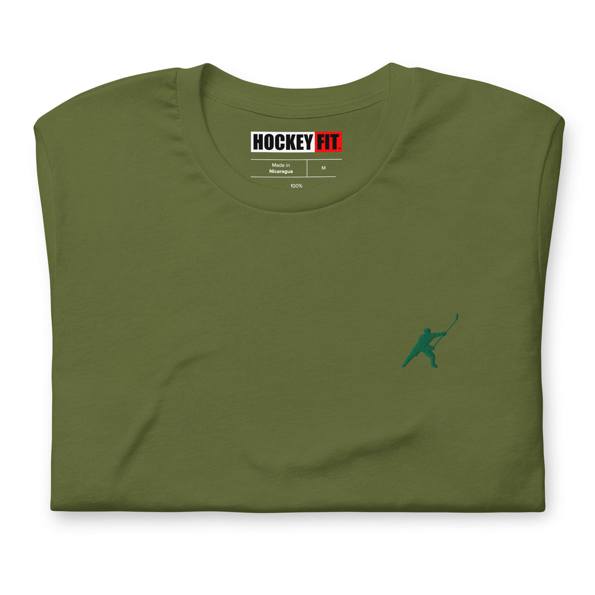 HOCKEYFIT™ EMBROIDERED GREEN T-SHIRT