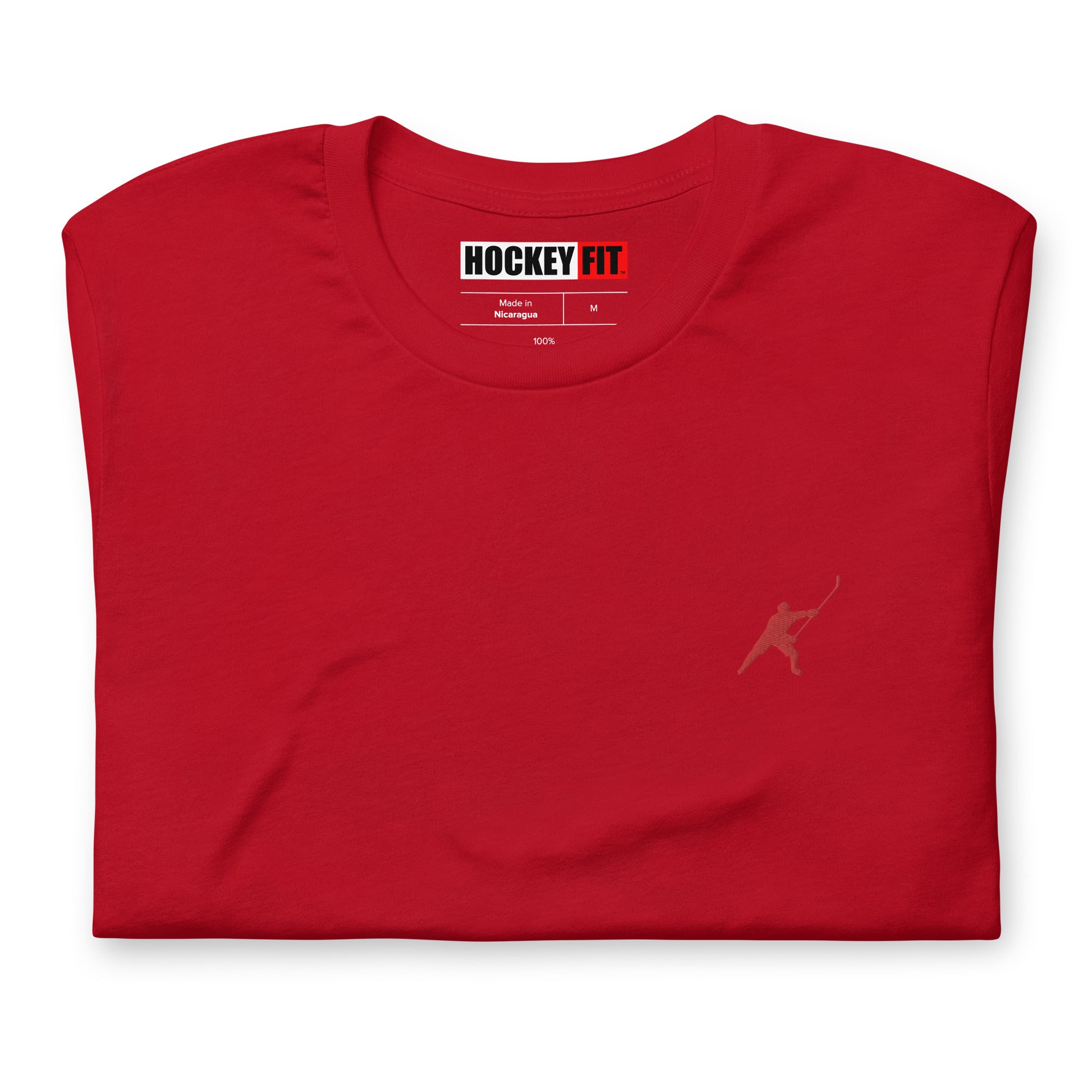 HOCKEYFIT™ EMBROIDERED RED T-SHIRT
