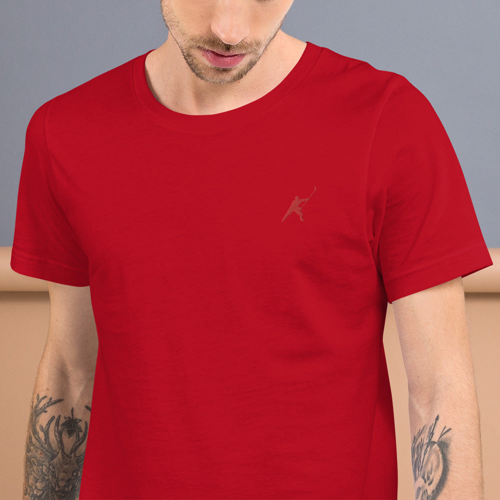 HOCKEYFIT™ EMBROIDERED RED T-SHIRT