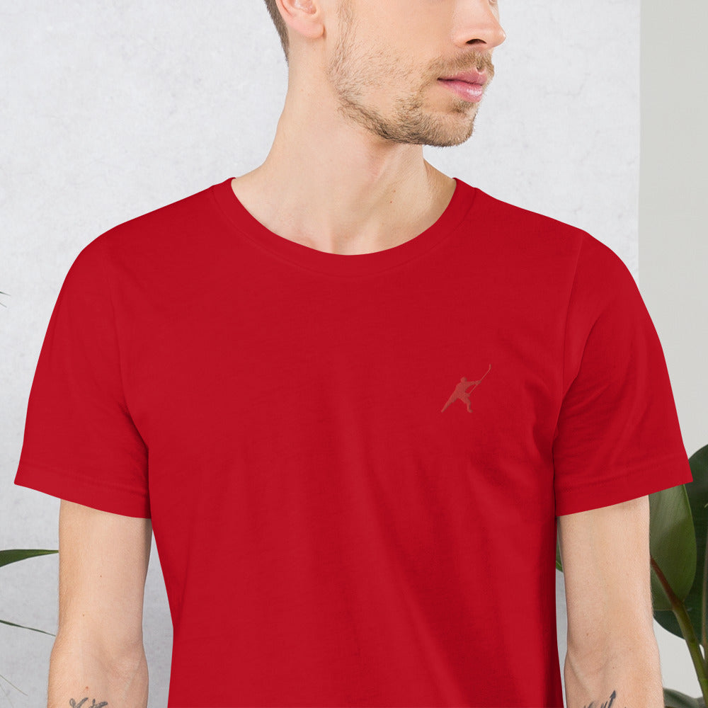 HOCKEYFIT™ EMBROIDERED RED T-SHIRT