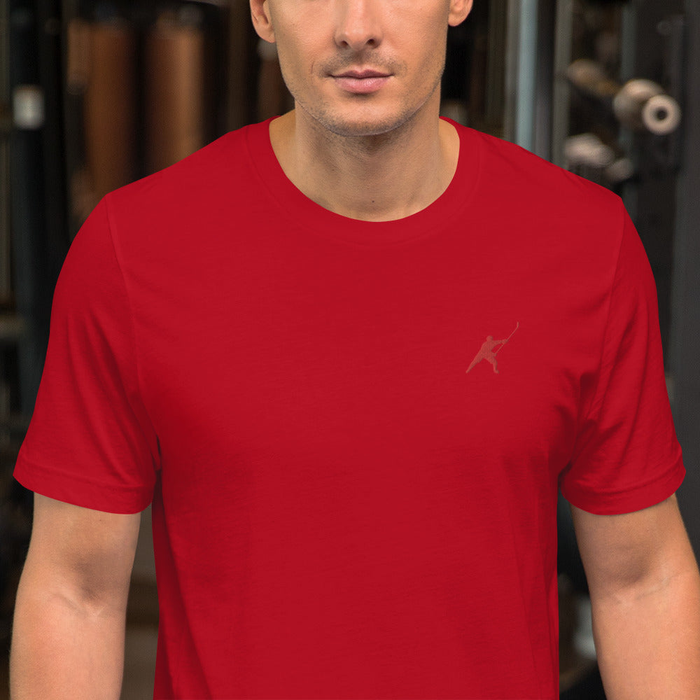 HOCKEYFIT™ EMBROIDERED RED T-SHIRT