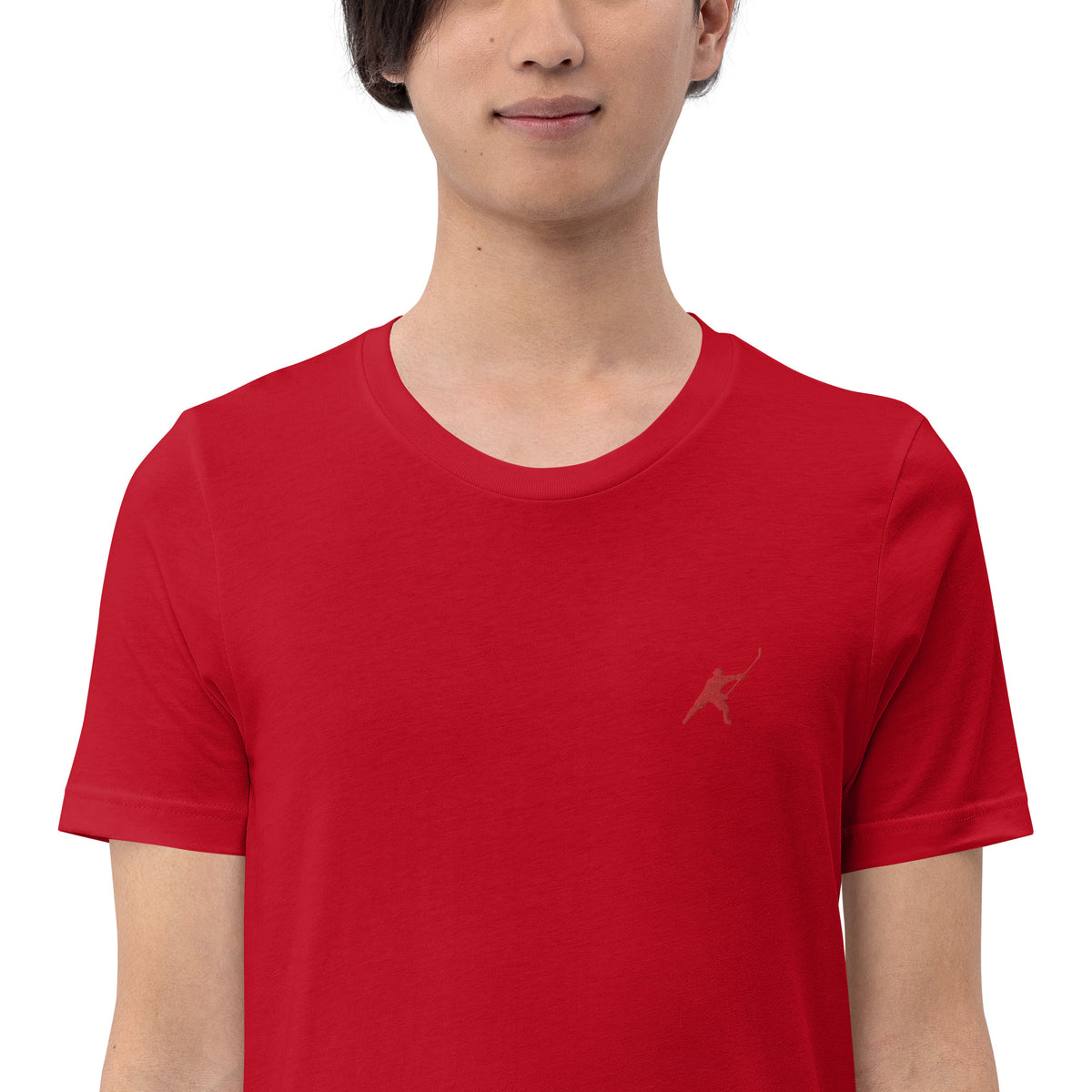 HOCKEYFIT™ EMBROIDERED RED T-SHIRT