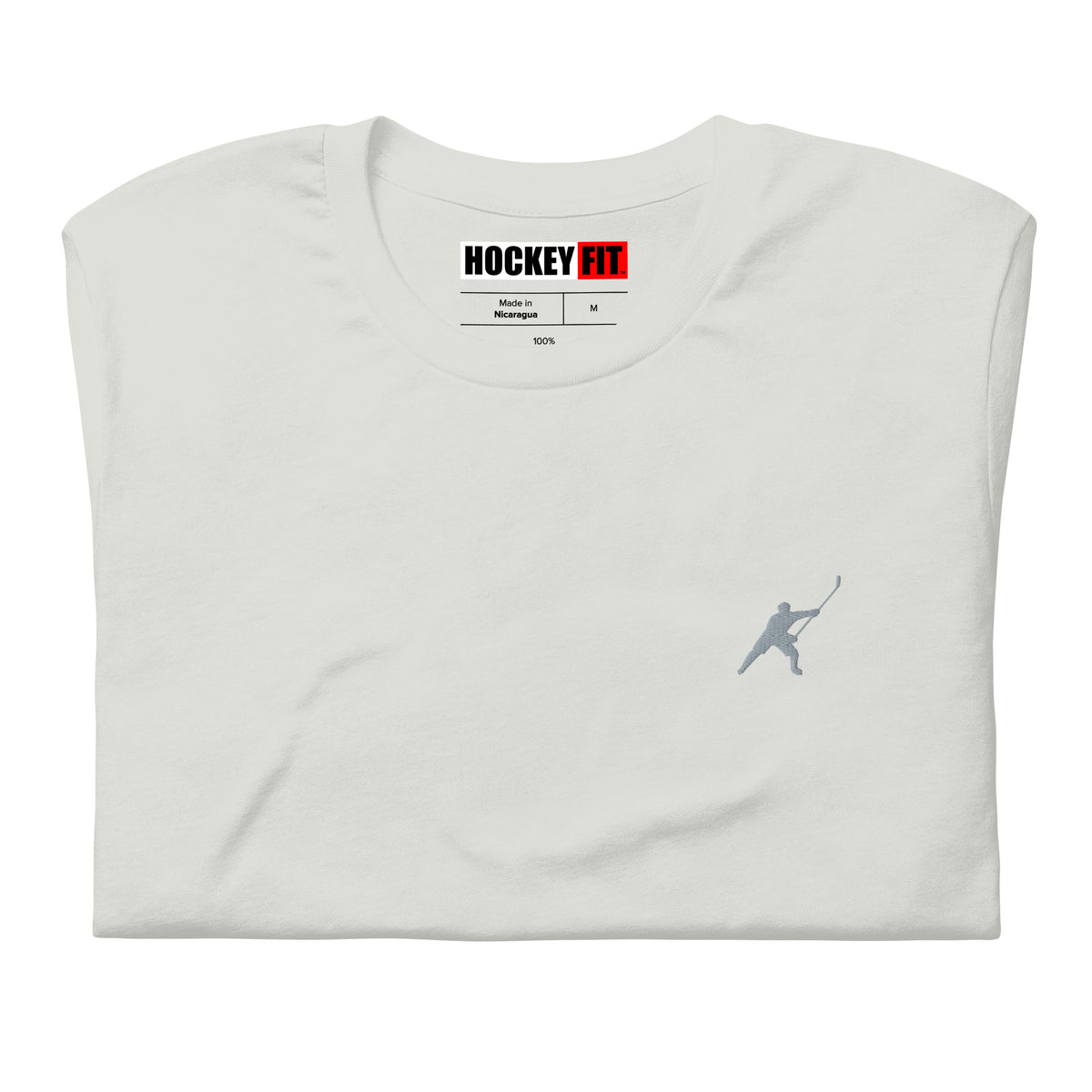 HOCKEYFIT™ EMBROIDERED GREY T-SHIRT