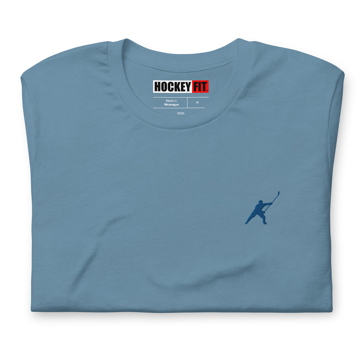 HOCKEYFIT™ EMBROIDERED BLUE T-SHIRT