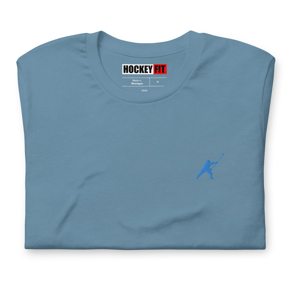 HOCKEYFIT™ EMBROIDERED ICE BLUE T-SHIRT