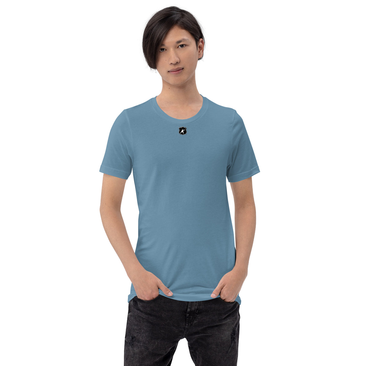 HOCKEYFIT™ SHIELD LOGO T-SHIRT - STEEL BLUE