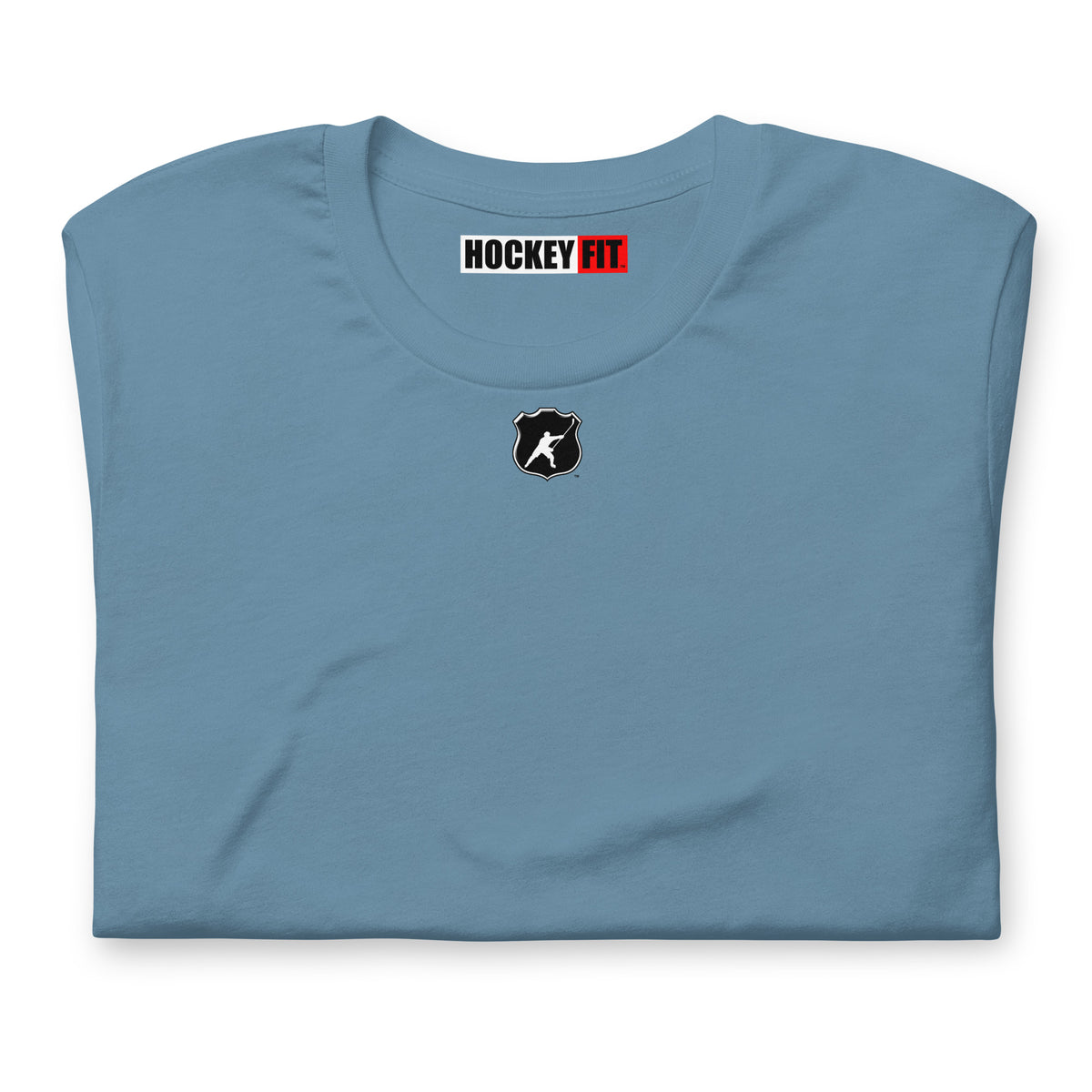 HOCKEYFIT™ SHIELD LOGO T-SHIRT - STEEL BLUE