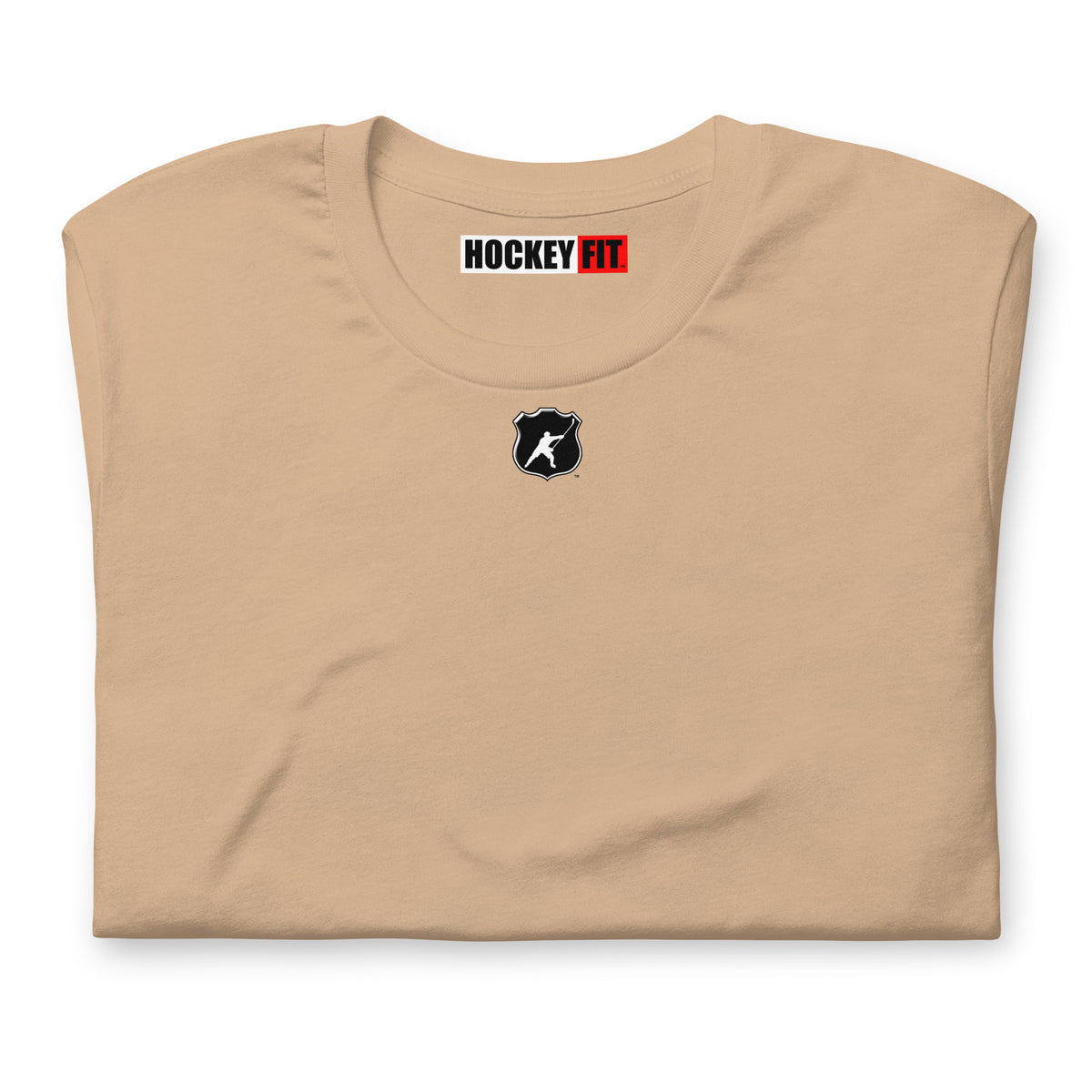 HOCKEYFIT™ SHIELD LOGO T-SHIRT - TAN