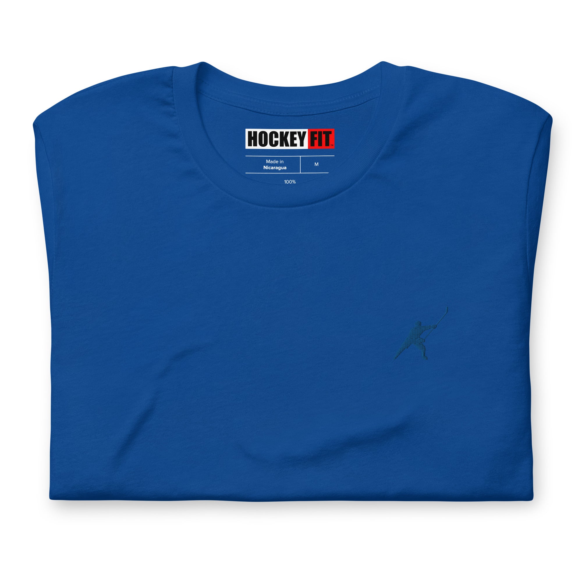 HOCKEYFIT™ EMBROIDERED BLUE T-SHIRT