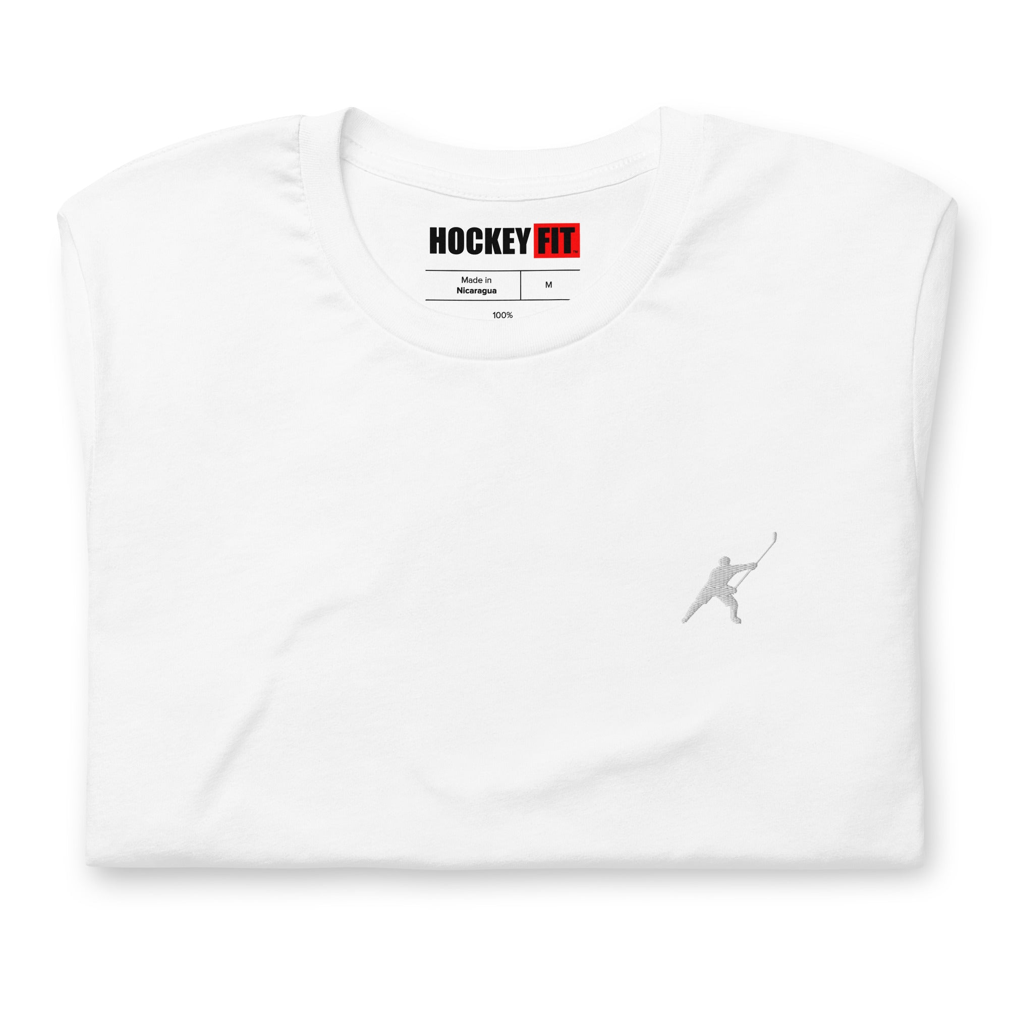 HOCKEYFIT™ EMBROIDERED WHITE T-SHIRT