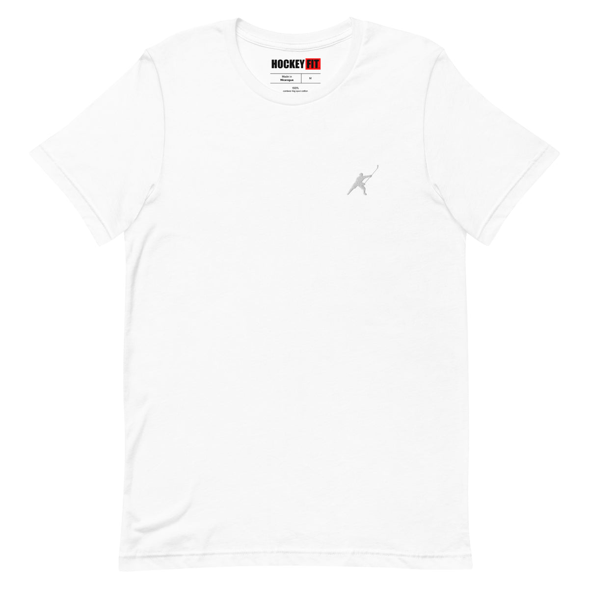 HOCKEYFIT™ EMBROIDERED WHITE T-SHIRT