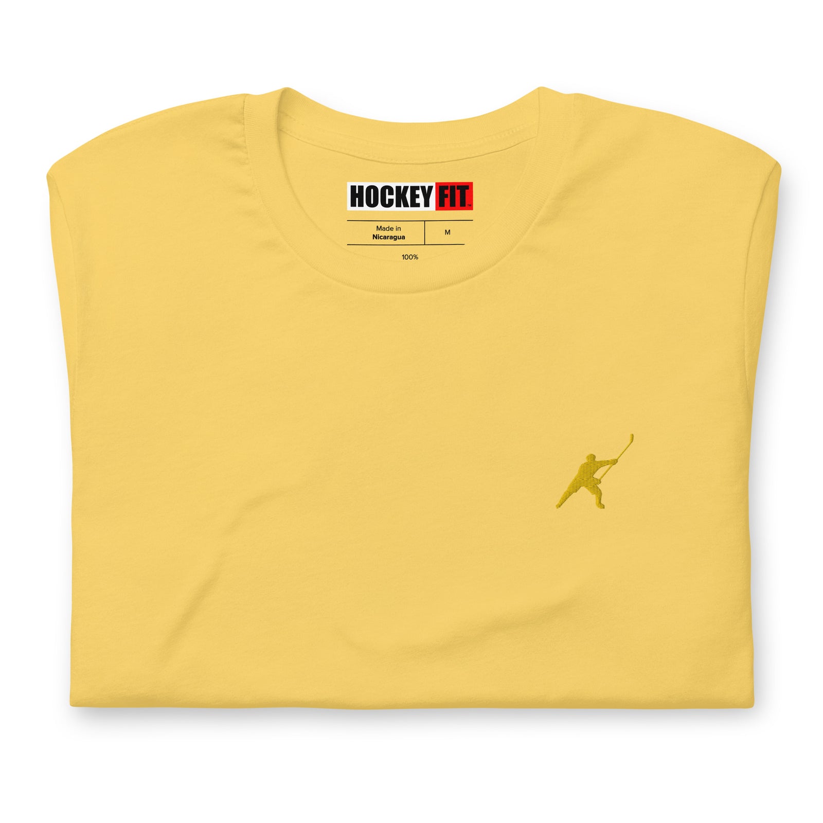 HOCKEYFIT™ EMBROIDERED YELLOW T-SHIRT