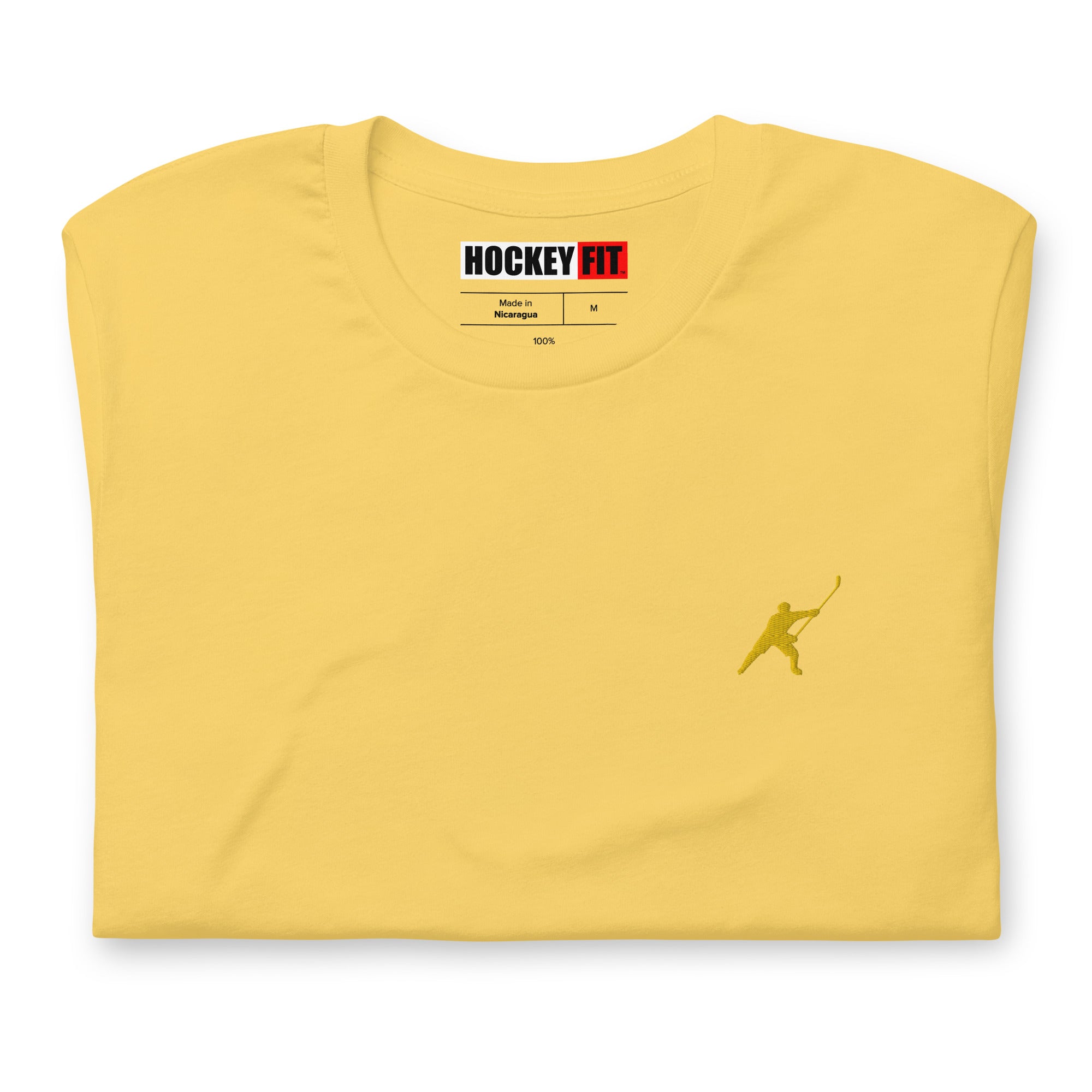 HOCKEYFIT™ EMBROIDERED YELLOW T-SHIRT