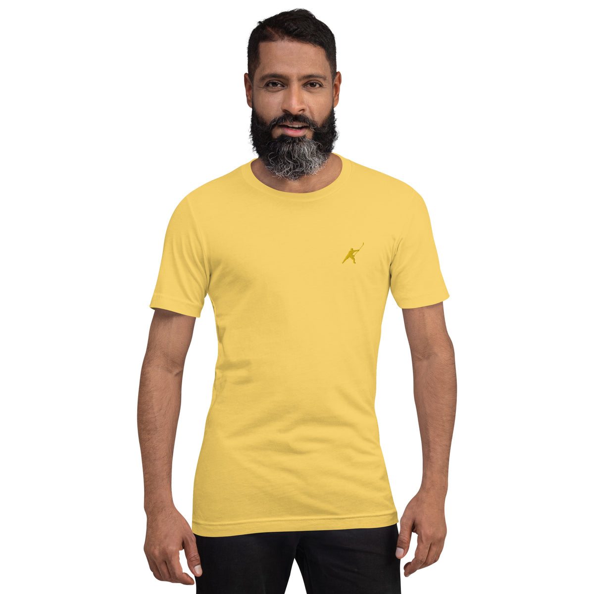 HOCKEYFIT™ EMBROIDERED YELLOW T-SHIRT