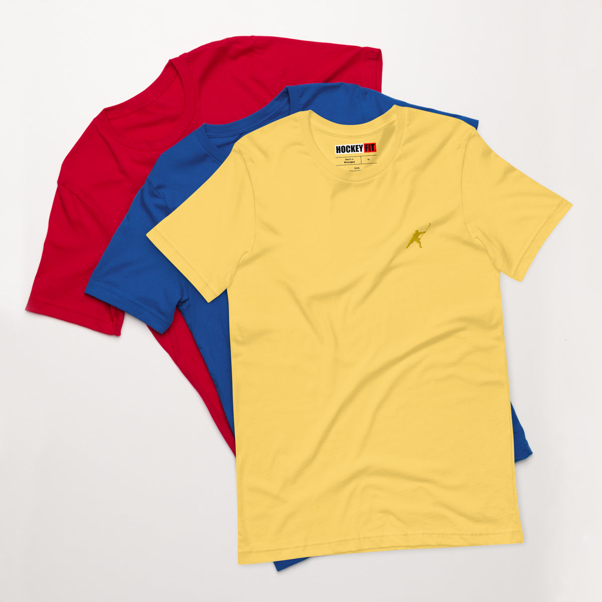 HOCKEYFIT™ EMBROIDERED YELLOW T-SHIRT