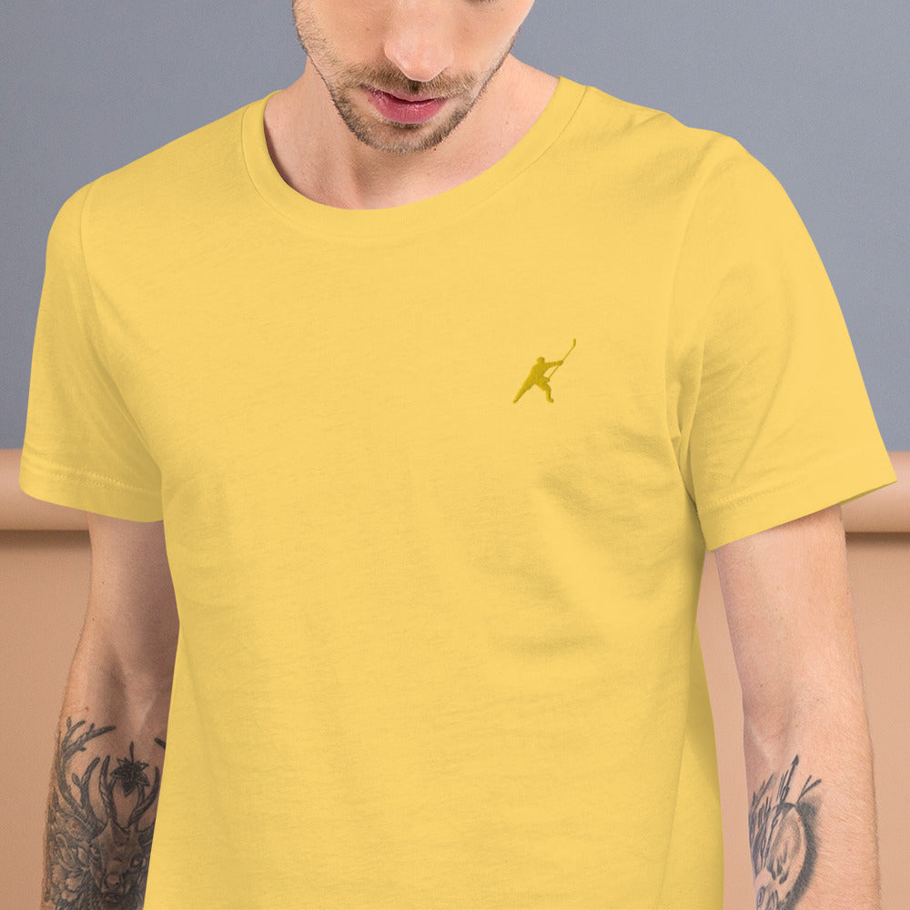 HOCKEYFIT™ EMBROIDERED YELLOW T-SHIRT