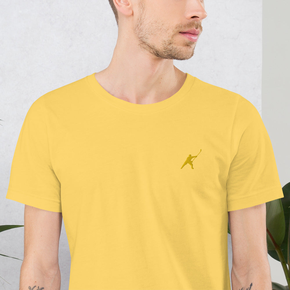 HOCKEYFIT™ EMBROIDERED YELLOW T-SHIRT
