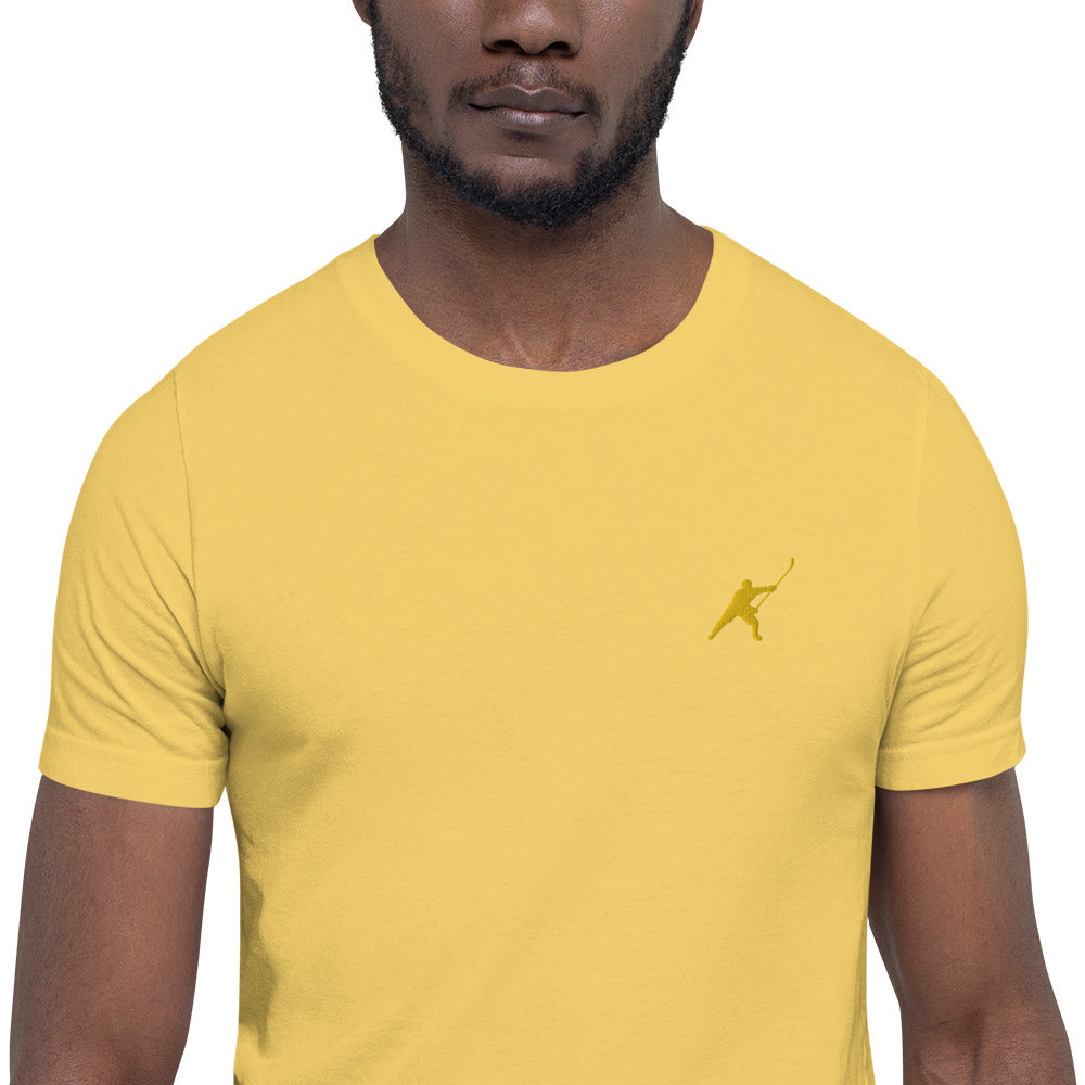 HOCKEYFIT™ EMBROIDERED YELLOW T-SHIRT