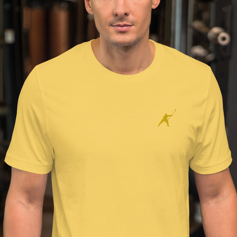 HOCKEYFIT™ EMBROIDERED YELLOW T-SHIRT